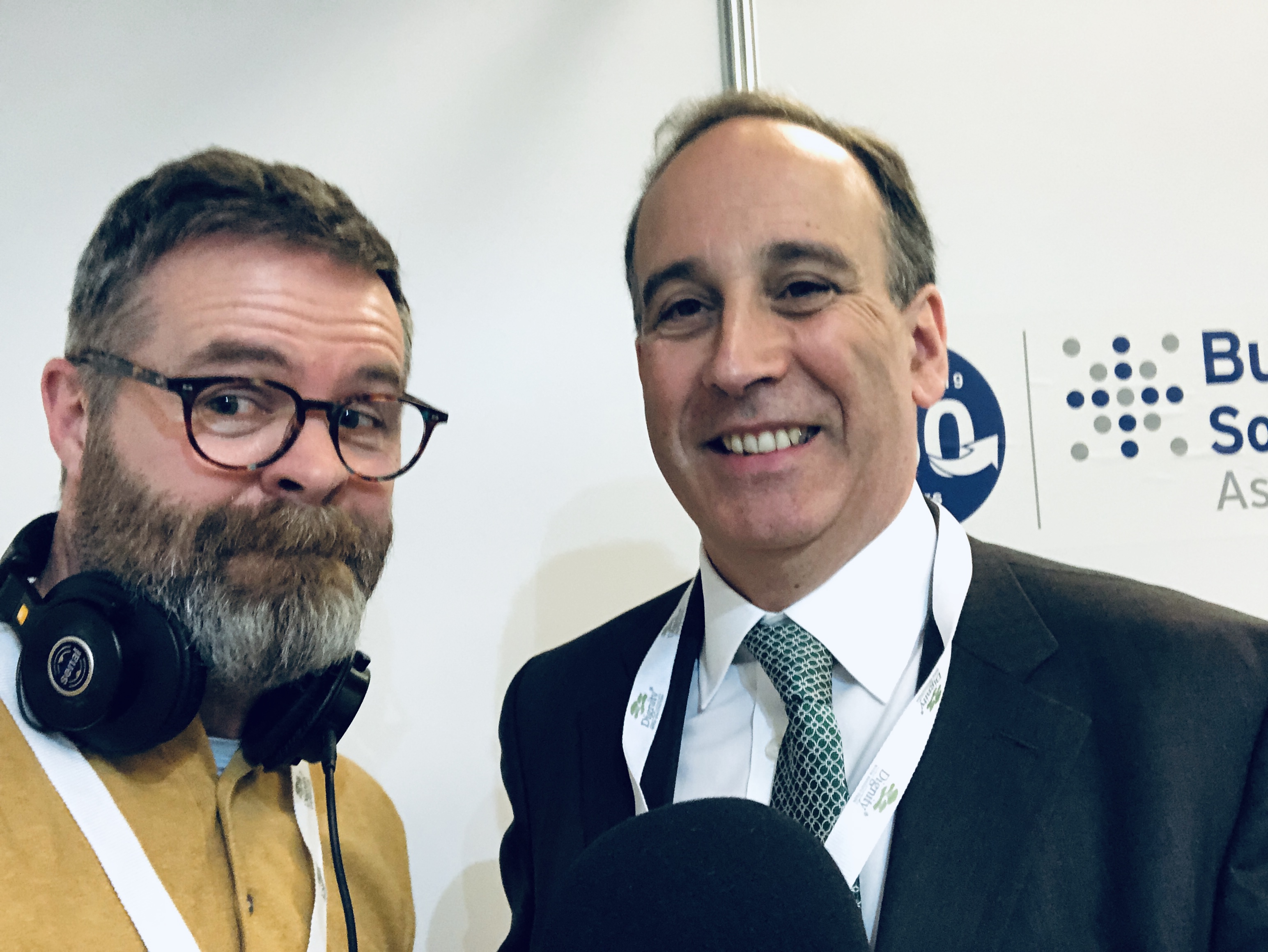 Shaun Weston interviewing Robin Fieth, Chief Executive of the Building Societies Association